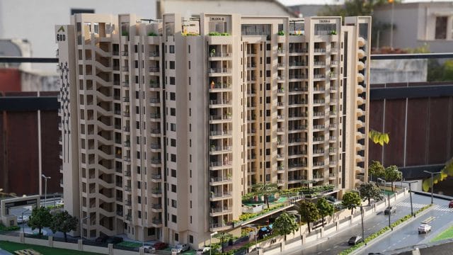 Beige modern residential building model for 66 Alaya by GBD Group project.