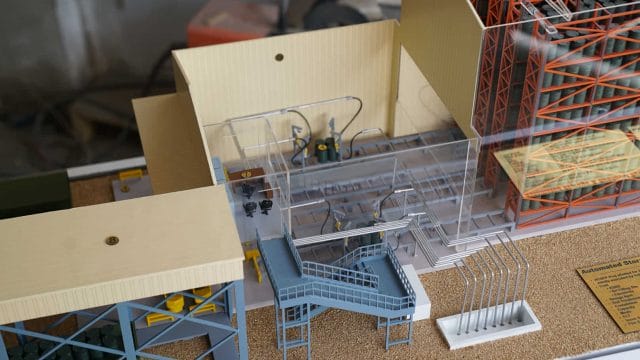 A detailed model of an oil depot with storage tanks and infrastructure in Jaisalmer.