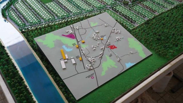Modern residential development model for 69 Brookside by Lok8 Infra, Nagpur, showcasing layout and i.