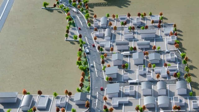 Modern residential community layout at 72 Solitaire Park by Kgk Realty, featuring landscaped streets.